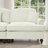 Elegant Mid Century Oversized Large Two Seater Sofa Couch with Flared Arms and Removable Ruffles Pleats Skirts and Spindle Legs, Comfy Chenille Two-Seat Love Seat Sofa for Living Room, Beige White-754014037
