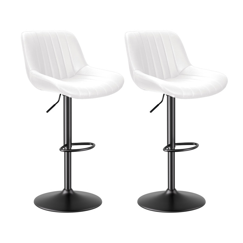Nalupatio Adjustable Swivel Bar Stools with Backrest – Faux Leather Counter Height Chairs with Footrest, 360° Rotation, for Kitchen Island, Home Bar, or Dining Room, 300lbs Capacity, Set of 2
