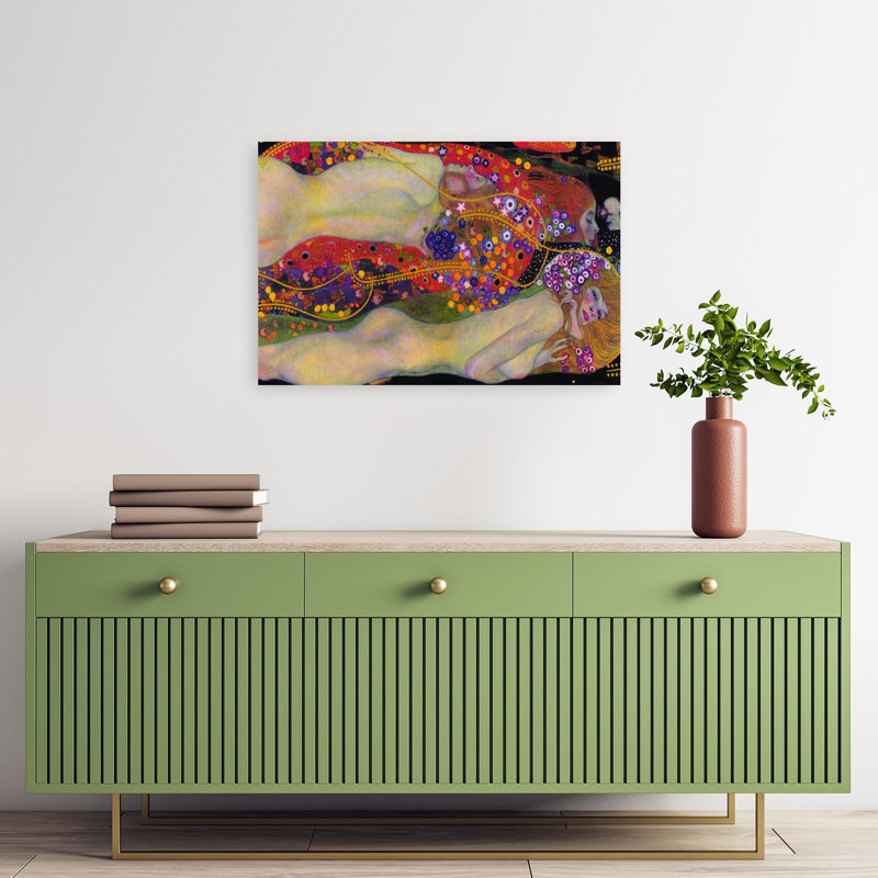 «Water Serpents II 1907 Classic Colorful Modern Flower», reproduction d'art mural, 16" H x 24" W