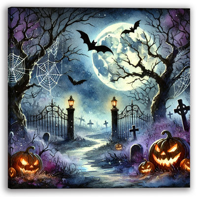 Haunted Graveyard Path Canvas