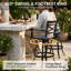 Tabourets de bar pivotants en aluminium avec coussin Sunbrella-151713281