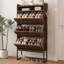 Armoire de rangement pour chaussures en bois autoportante avec 3 tiroirs rabattables et une tablette ouverte