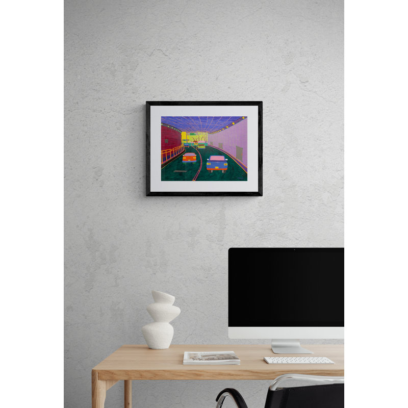 Light At The End Of The (Lincoln) Tunnel Print by Sue Graef, Black Framed Paper, 17.25" H x 21.25" W