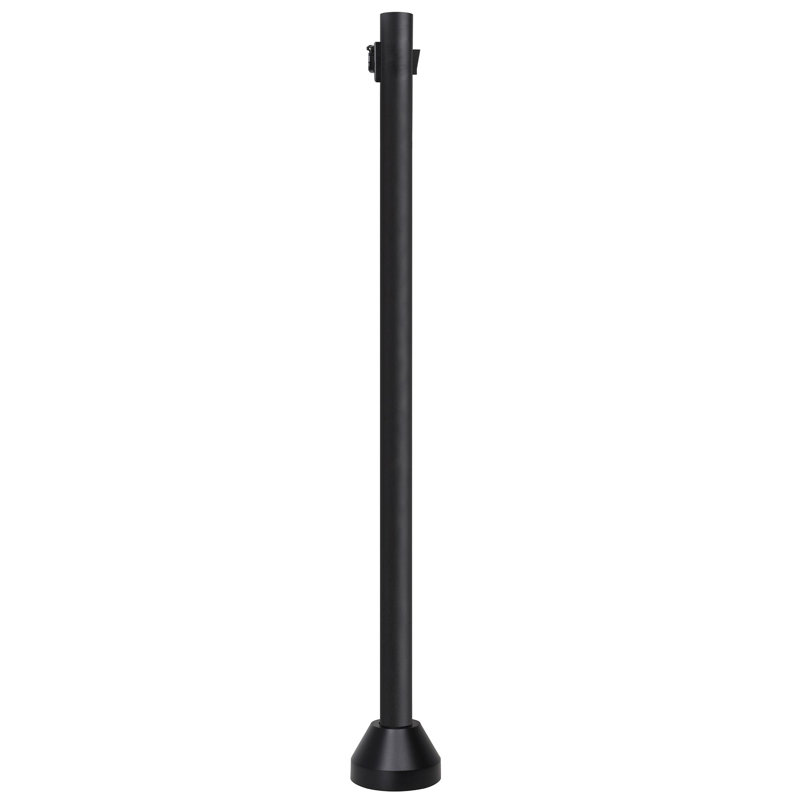Solus 6 Ft. Surface Mount Lamp Post with Convenience Outlet, Dusk-to-Dawn Photocell Sensor and Aluminum Base Cover, Black