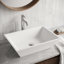 Lavabo de salle de bain vasque rectangulaire fait à la main blanc mat L 18 po x l 14 po x H 5 po Vinca