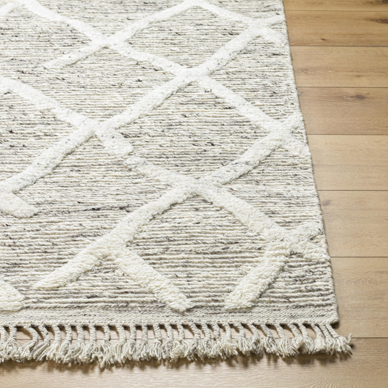 Wool Geometric Area Rug, Rectangle 9' x 12'