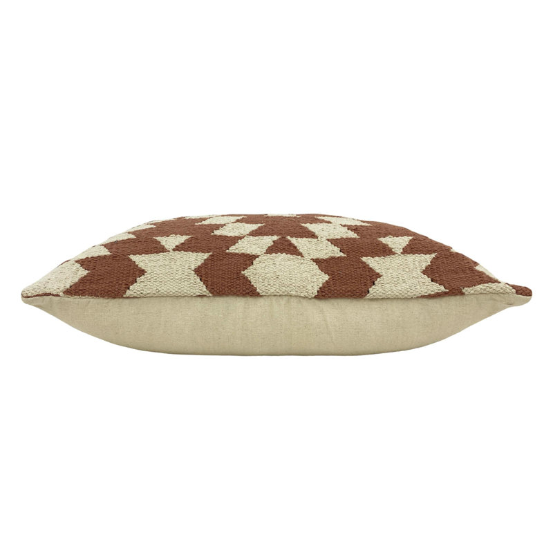 Geometric Rectangular Cushion, Brown