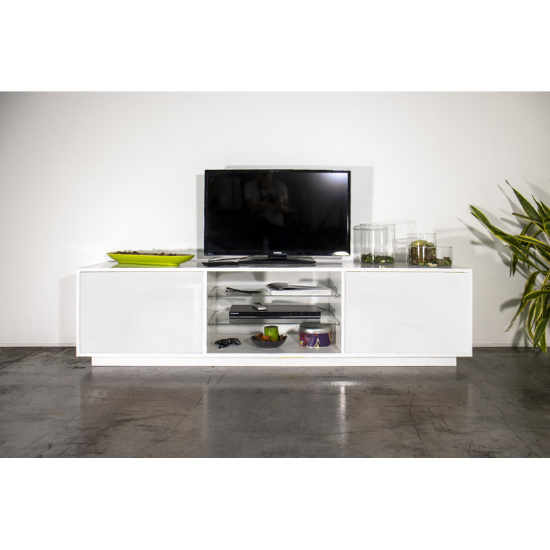Jahyden Unfinished TV Stand for TVs up to 78", White Glossy
