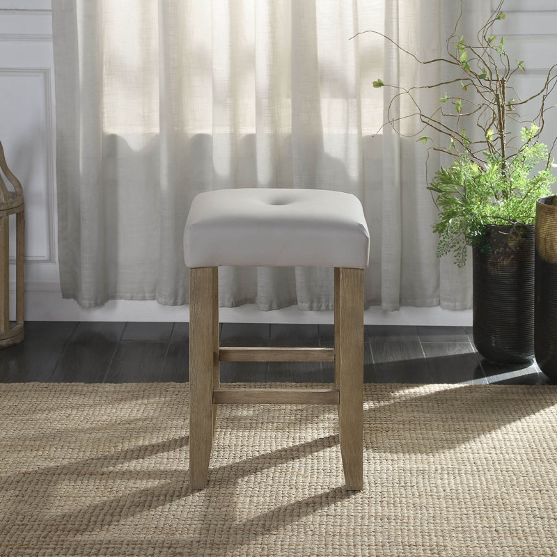 Charnell Upholstered Counter Stool in Oak (Set of 2)