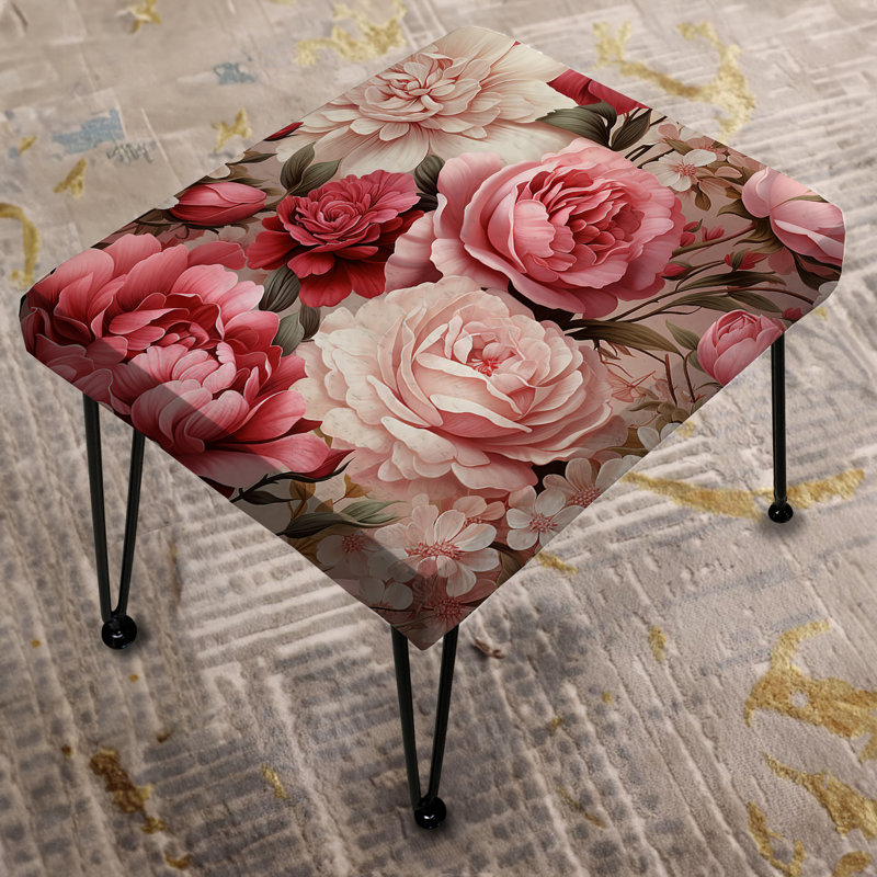 Repose-pieds vintage rétro avec motif victorien Roses Grace
