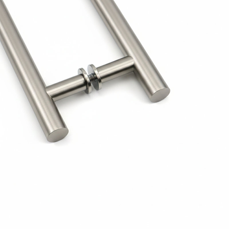 Poignées de porte de douche en verre en acier inoxydable 304 dos-à-dos 8 po Ncyinox, Nickel brossé