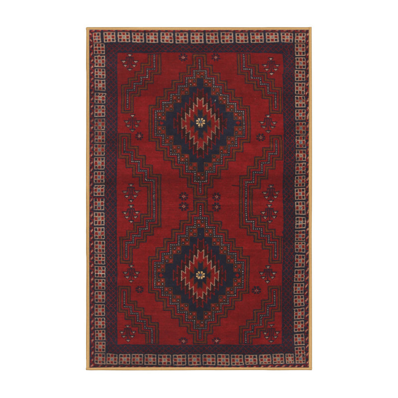 Tapis traditionnel mehroon/noir/bleu Jiyeon, Rectangle 2 pi x 3 pi