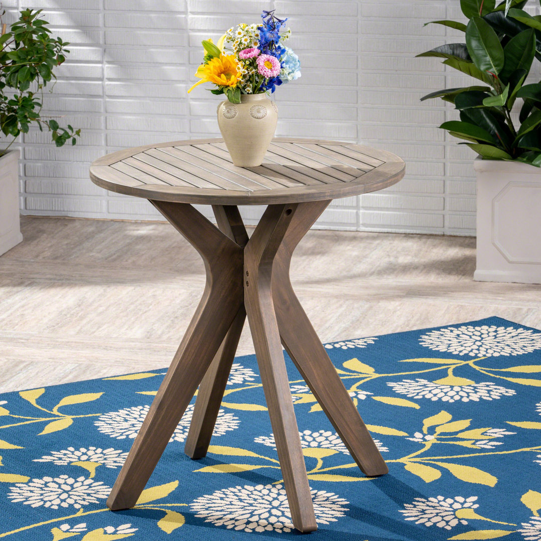 Pericles Round Outdoor Side Table , 27.5'' in. W 27.5'' in. D George Oliver 