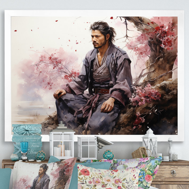 Asian Art Samurais Resolve V, reproduction d'art sur toile, H 12 po x l 20 po x P 1 po, Cadre photo blanc