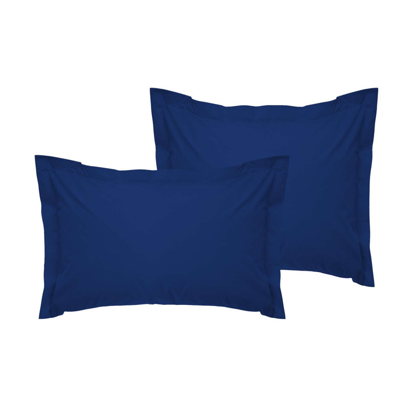 Ensemble de taies d'oreiller en satin Oxford (2 pièces), Bleu marine