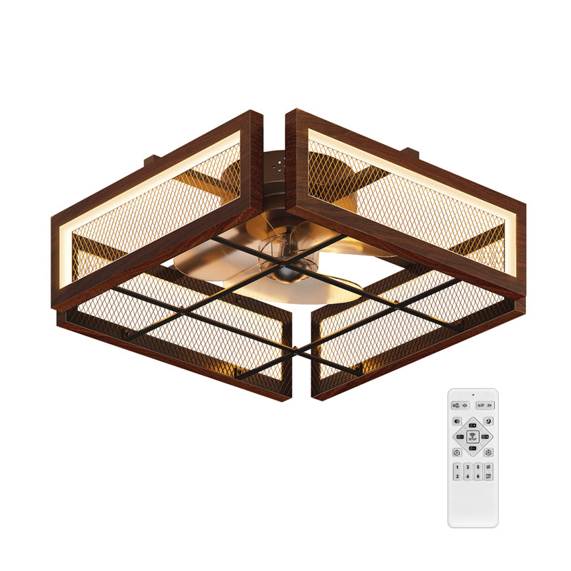 Ventilateur de plafond de ferme 18,9 "avec lumière DEL et télécommande pour chambre à coucher, salon