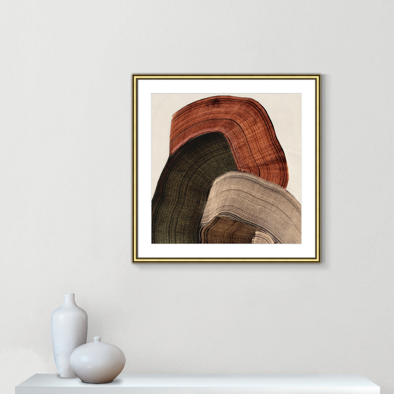«Folded Earth I» par Casa Fine Arts, L 28,75 po x H 28,75 po, Imprimé mat, Or classique