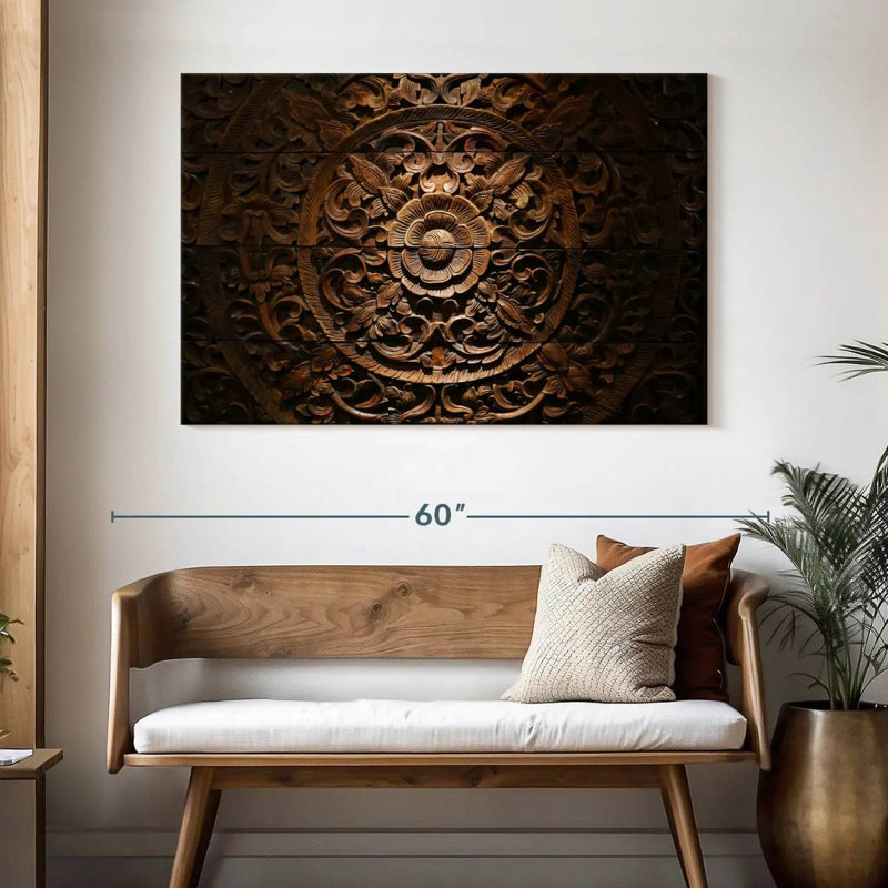 Senne Carved Wood Florals, 32" H x 48" W