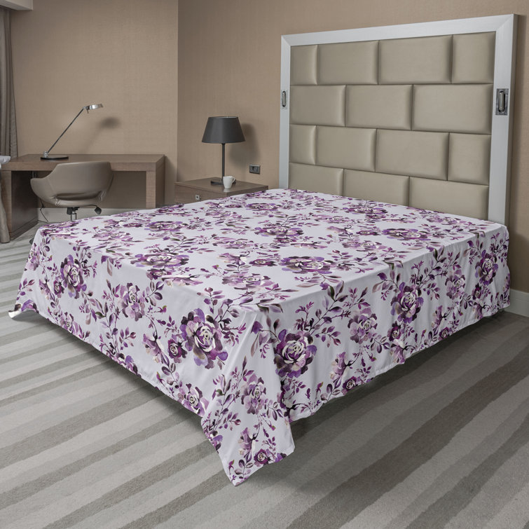 Ambesonne, drap plat floral pivoines, art botanique printanier