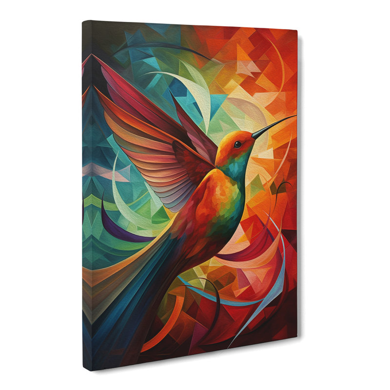 Hummingbird Cubism - Print, 76cm H x 50cm W x 3cm D