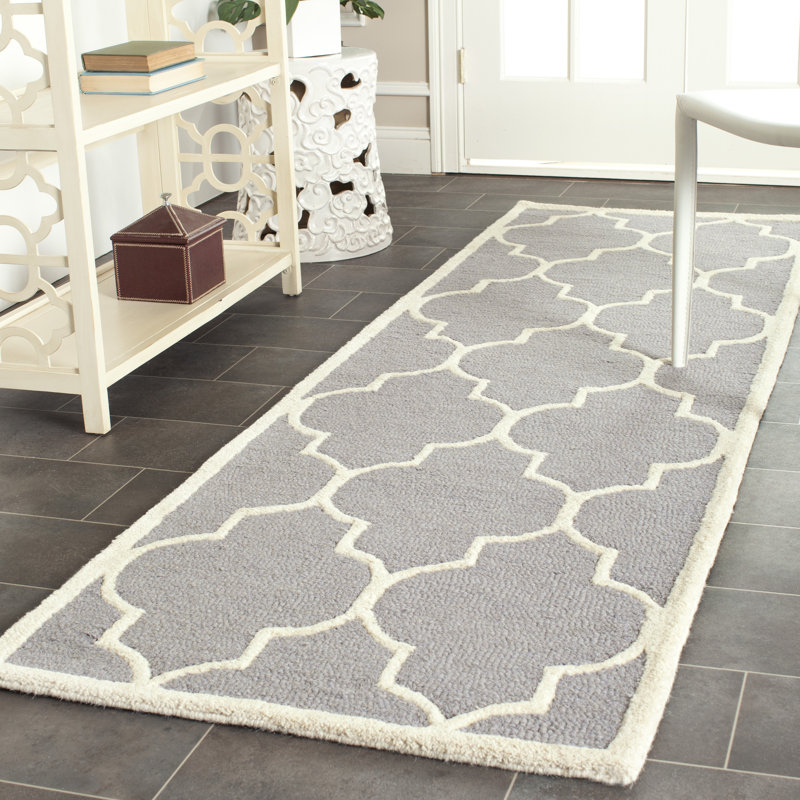 Lowestoft Geometric Wool Hand Tufted Area Rug, Runner 76 x 243cm