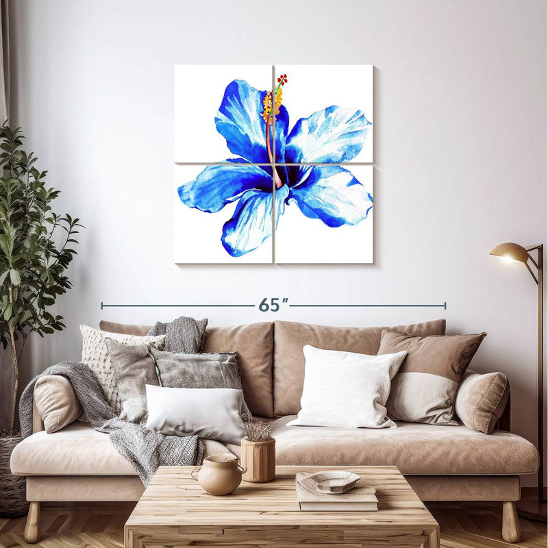 Harnek Vibrant Blue Hibiscus, 38" H x 38" W
