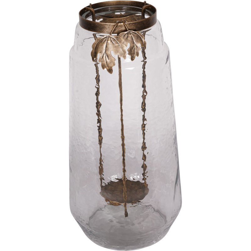 Glass Tabletop Hurricane, 50 cm H x 24.5 cm W x 24.5 cm D