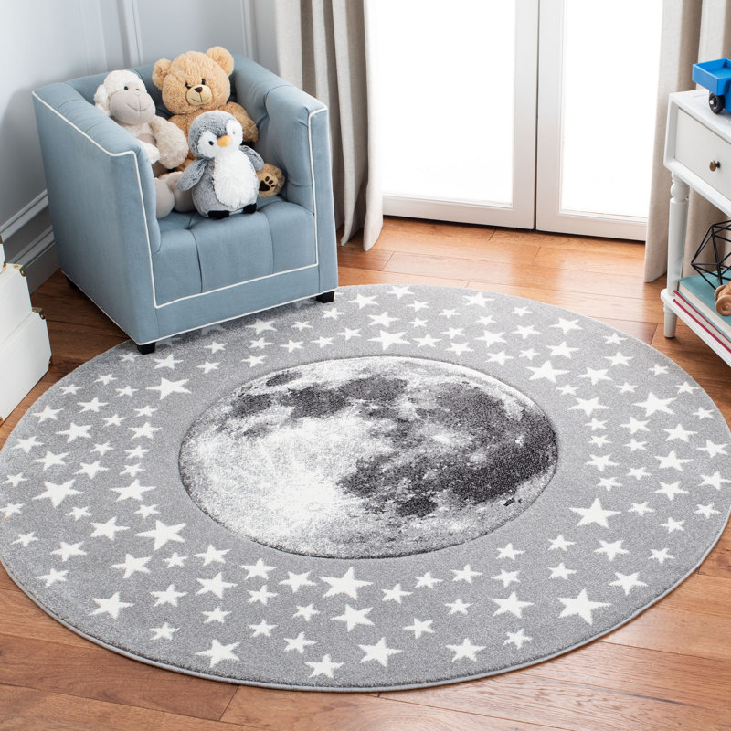 Tapis gris clair Highlawn, Rond 8 pi