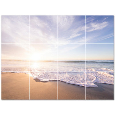 Murale décorative en céramique 4,25 po x 4,25 po Sunset