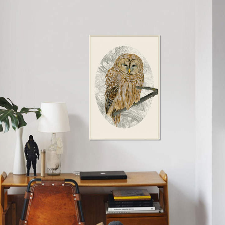 Barred Owl I par Melissa Wang - reproduction d'art sur toile tendue, H 18 po x l 12 po x P 1,5 po
