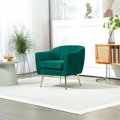 Velvet-Feel Back Accent Chair -