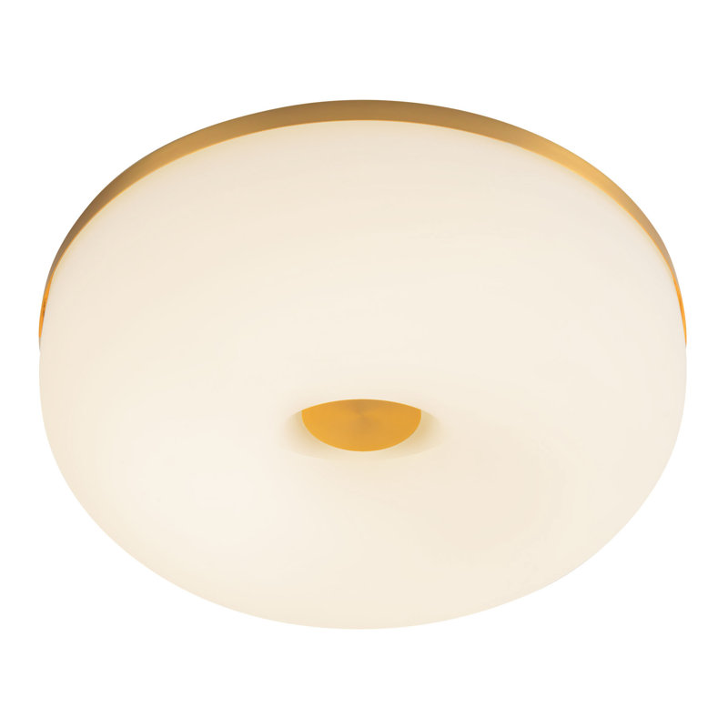 Jada 12-in Gold dimmable LED Flush Mount, Brushed Gold