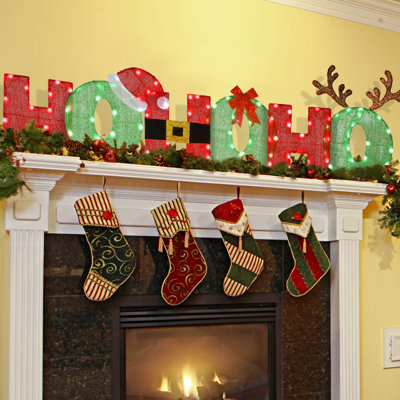 23 in. Ho Ho Ho Decoration with LED lights