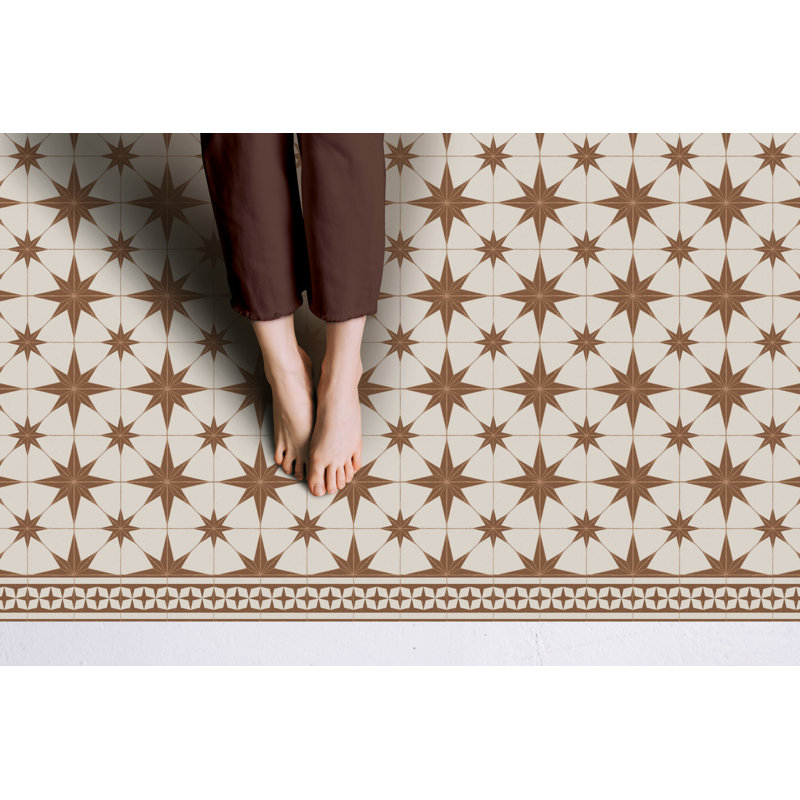 Nightsky Brown Easy To Clean Vinyl Rug, Rectangle 3' x 5'