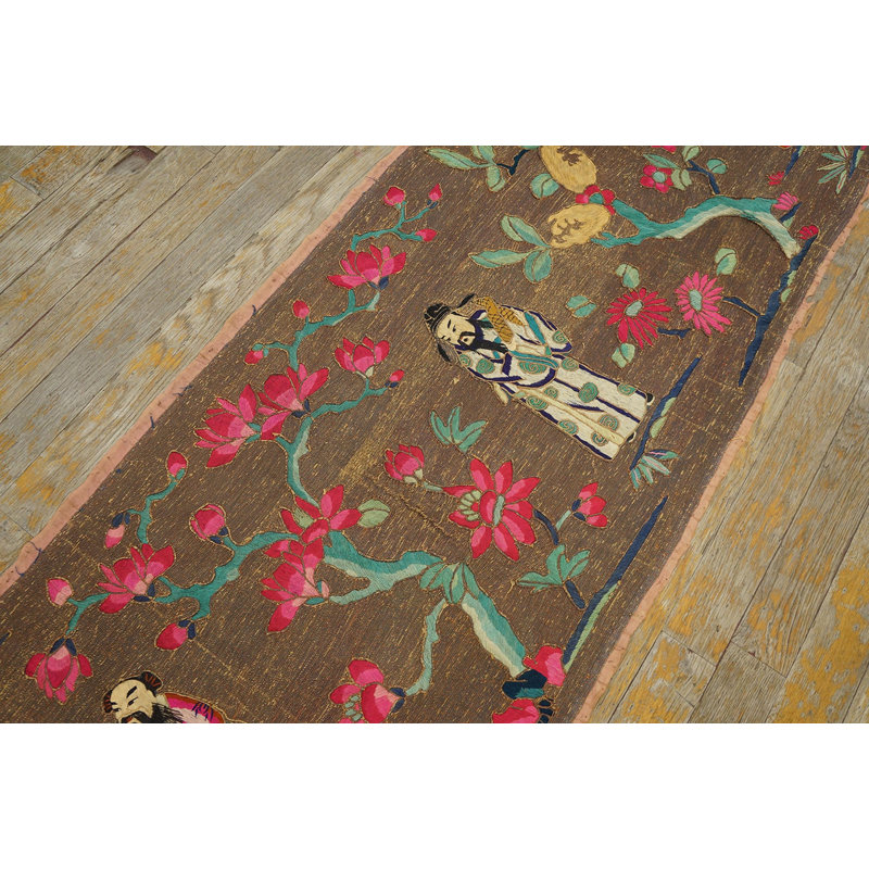 Textile floral antique chinois