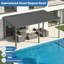 Pergola murale de terrasse avec toit en acier galvanisé incliné-123258210-123258202