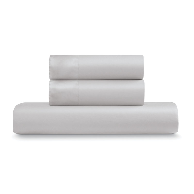EJ Classic Cotton Percale Duvet Cover, Light Grey