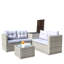 Ensemble de canapé modulaire d'extérieur en rotin et osier 4 pièces avec boîte de rangement-229432194-229432195