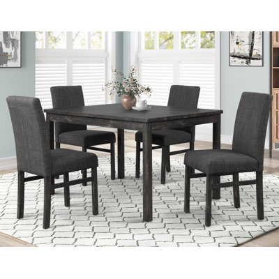 Essy - 5 Piece Dining Set (Black Charcoal) 