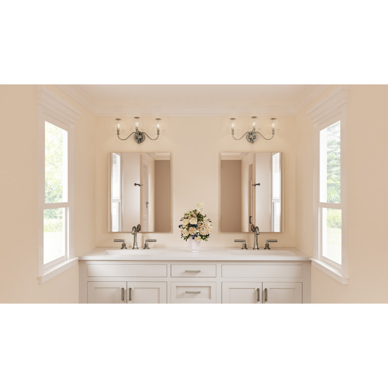 Luminaire pour salle de bain 3 lumières Amarieon, Nickel brossé