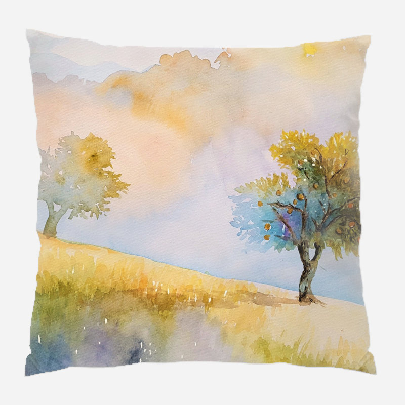 Coussin décoratif painting Ancheta, Microsuède, Intérieur