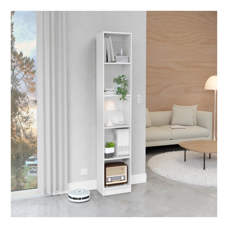Bookcase Compact Bookshelf with Multiple Shelves, White