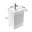 Meuble-lavabo blanc en velours rayé 20 po avec lavabo en céramique blanche Gada-1531651490-1531651551