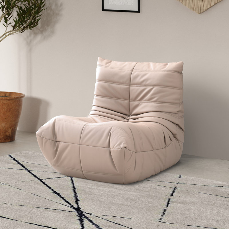 Chaise rembourrée en cuir Rachel, Cuir brun clair végétalien