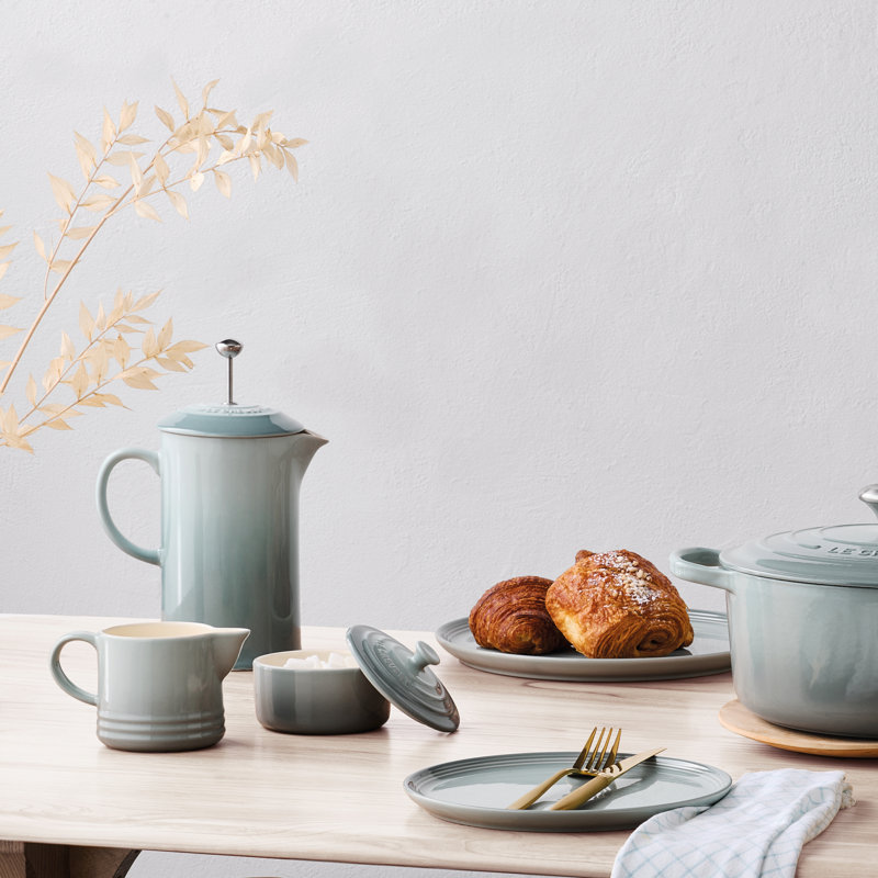 Le Creuset Stoneware Cafetiere with Metal Press, Sea Salt