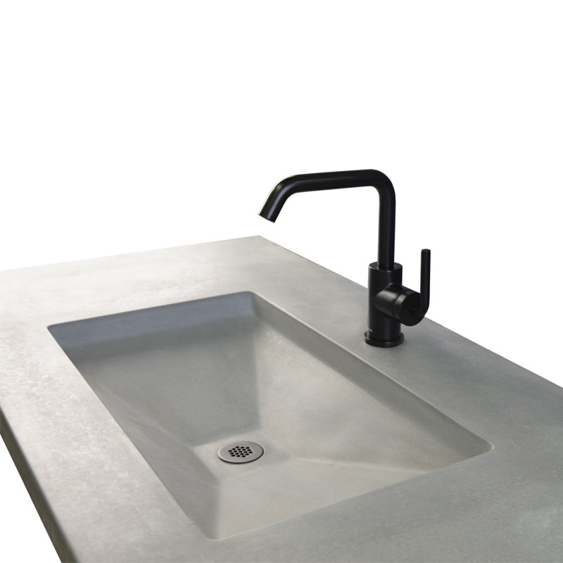 Cigno Deck Mount Single Hole Bathroom Faucet with Drain Assembly, Matte Black