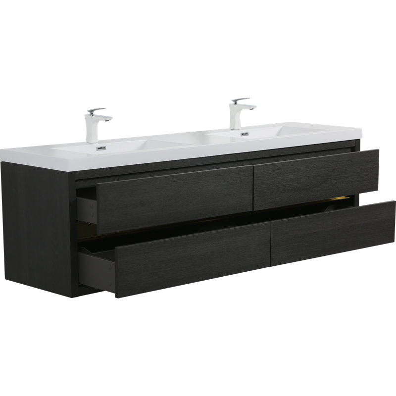 Meuble-lavabo flottant à fermeture en douceur