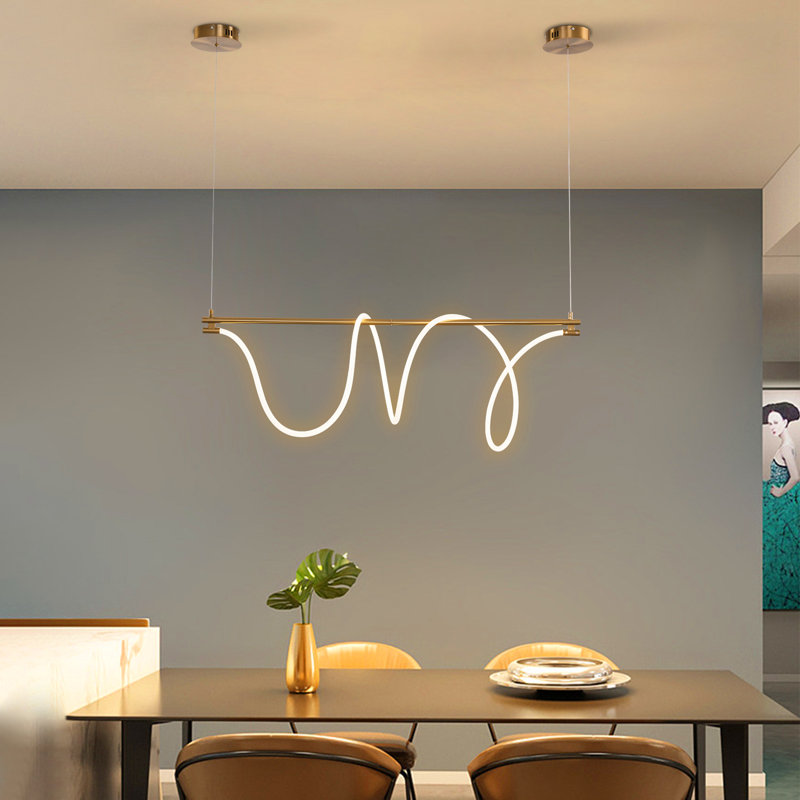 Shloma LED Modern Linear Chandelier, Matte Black