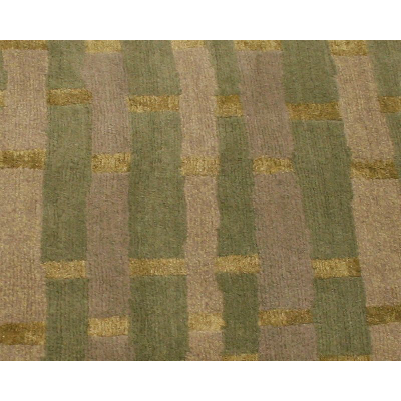 Rag Striped Area Rug in Beige/Green/Gray, Rectangle 3' x 5'