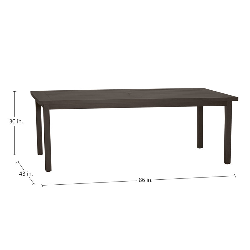 Club Aluminum Outdoor Dining Table, Mahogany